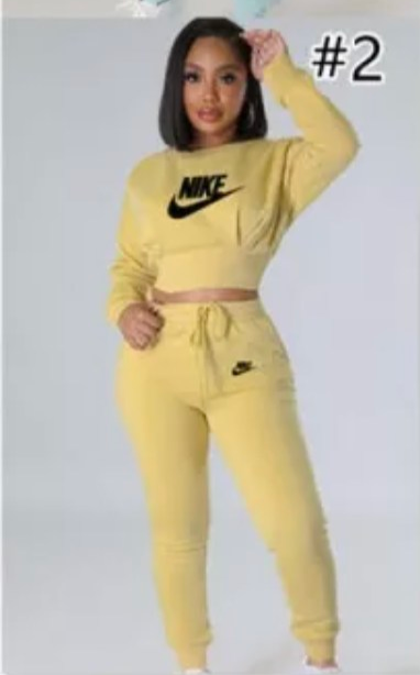 Yellow Cropped Jogging Suit