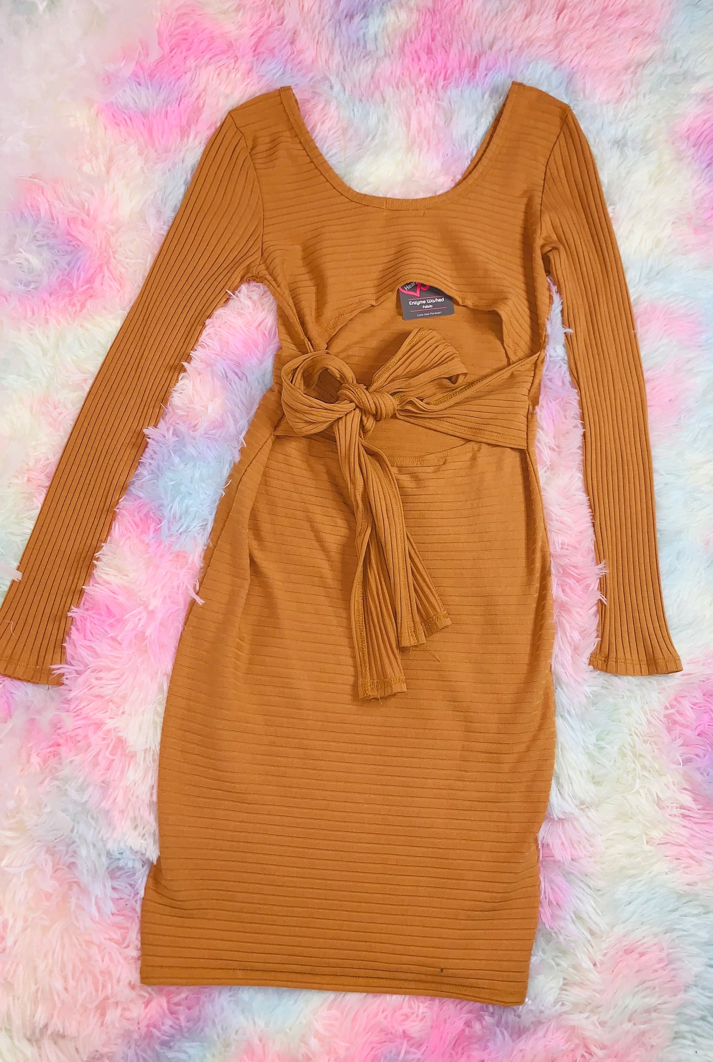 Wheat Tie Up Dress