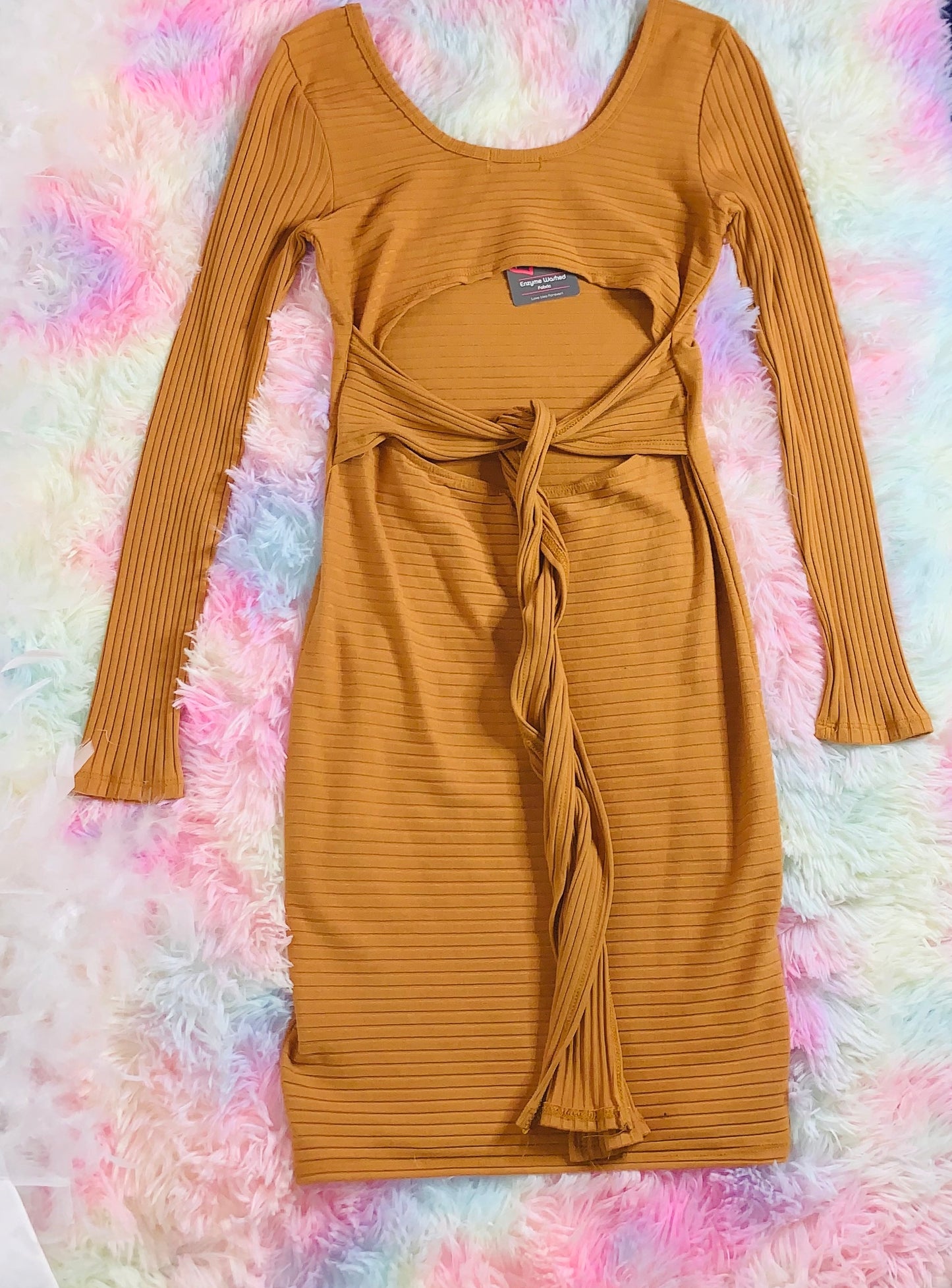 Wheat Tie Up Dress