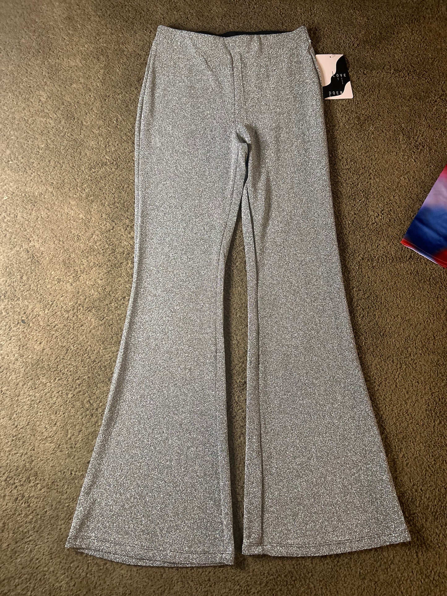 Grey Glitter Bell Bottoms