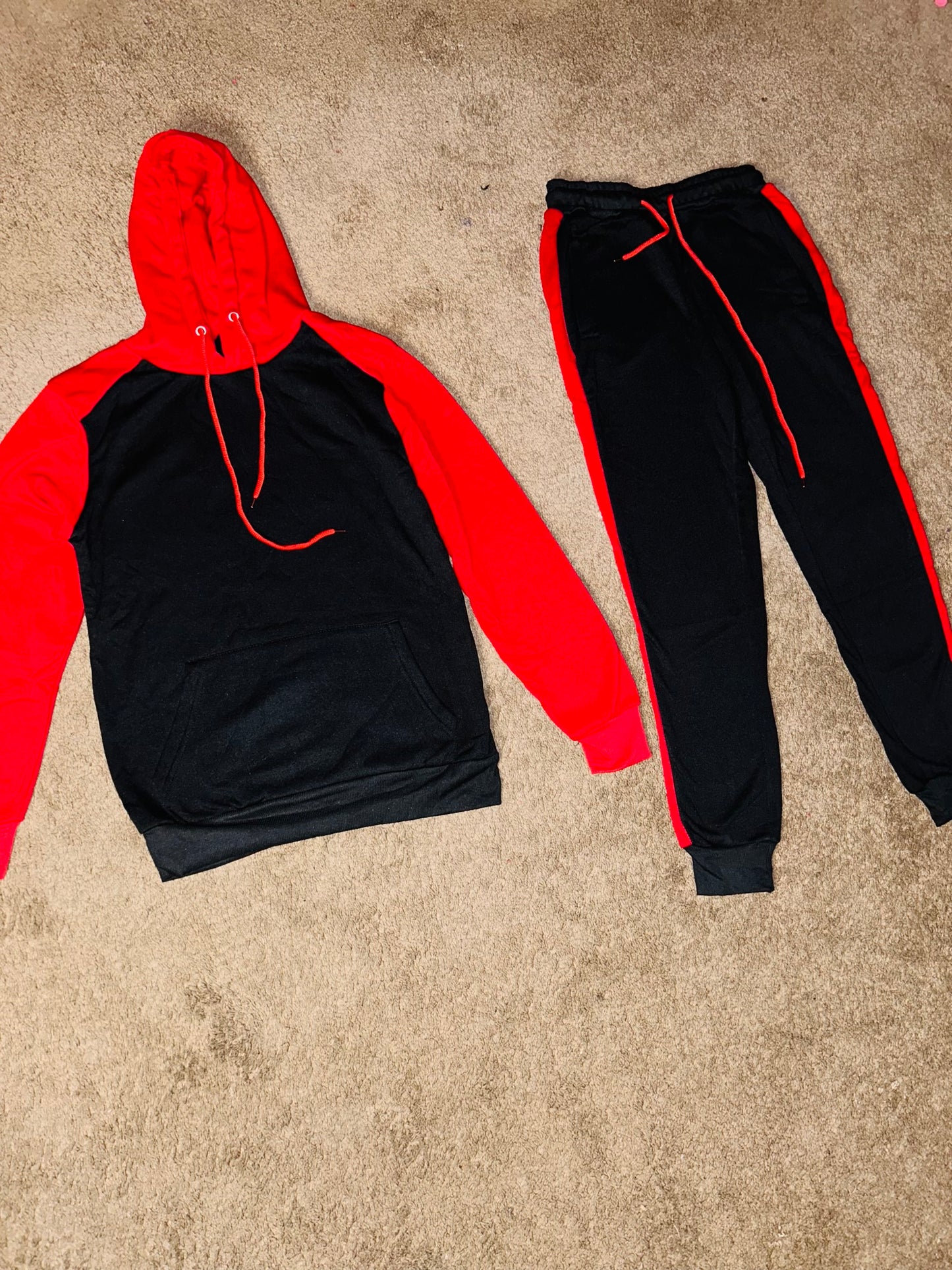 Red & Black Jogging Suit